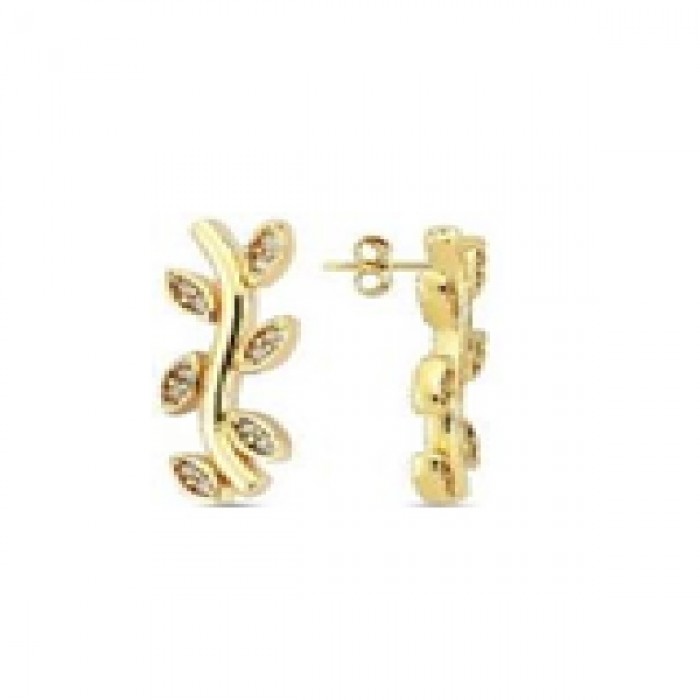 14 K Gold Zircon stone Earring 3,21 gr 