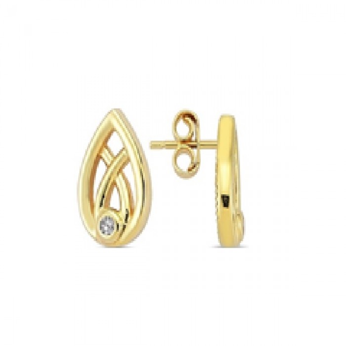 14 K Gold Zircon stone Earring 1,2 gr 