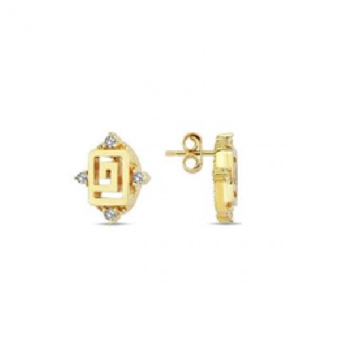 14 K Gold Zircon stone Earring 1,57 gr 