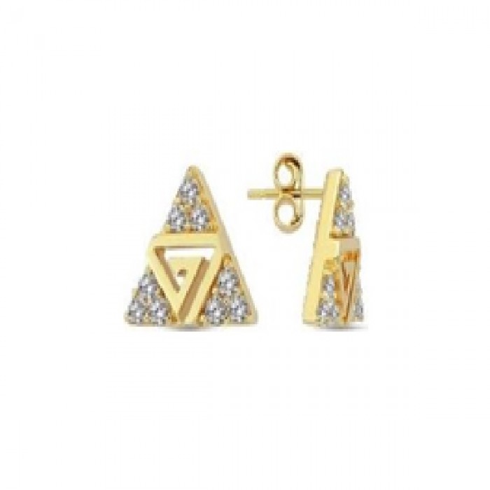 14 K Gold Zircon stone Earring 1,47 gr 