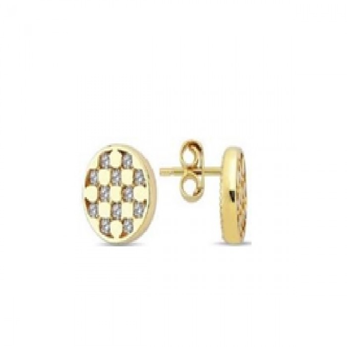 14 K Gold Zircon stone Earring 1,41 gr 