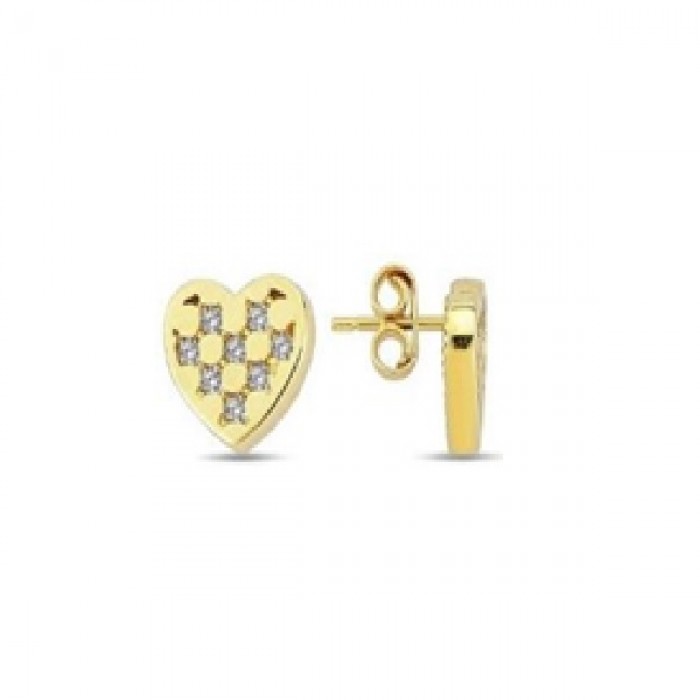 14 K Gold Zircon stone Earring 1,45 gr 