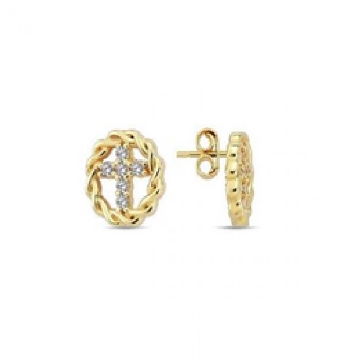 14 K Gold Zircon stone Earring 1,4 gr 