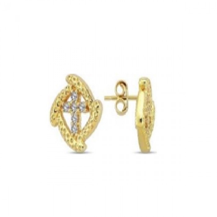 14 K Gold Zircon stone Earring 176 gr 