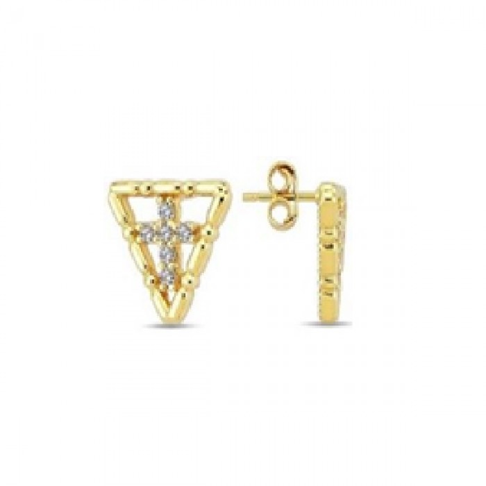 14 K Gold Zircon stone Earring 1,52 gr 