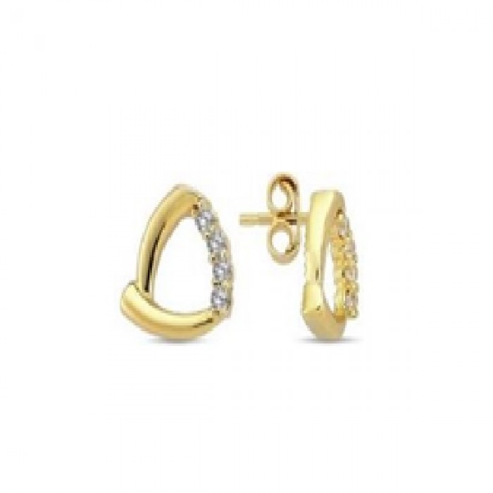 14 K Gold Zircon stone Earring 1,12 gr 