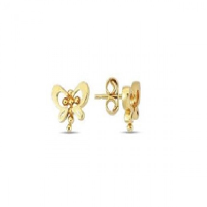 14 K Gold Zircon stone Earring 1,3 gr 