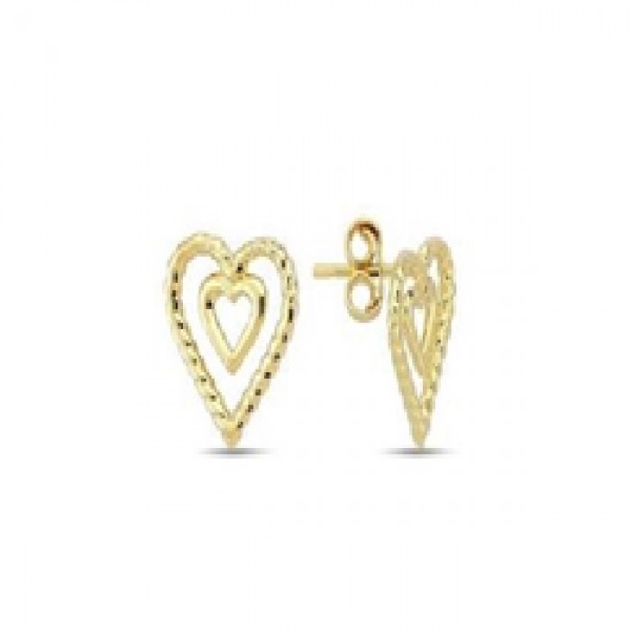 14 K Gold Zircon stone Earring 0,92 gr 