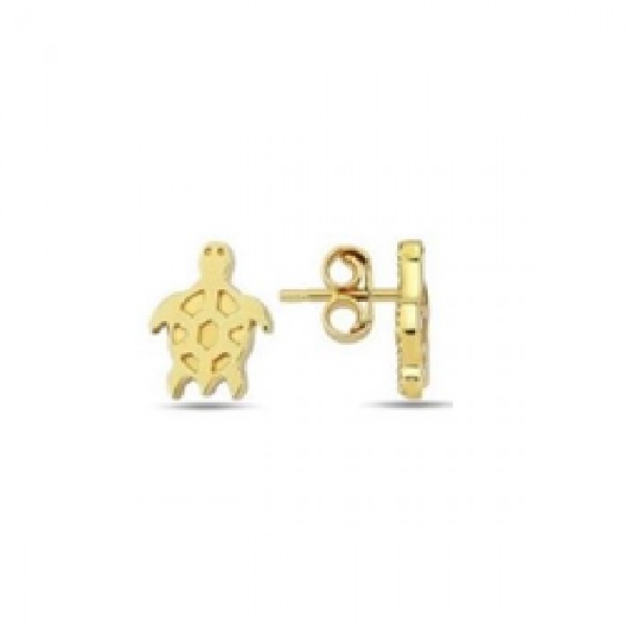 14 K Gold Zircon stone Earring 0,86 gr 