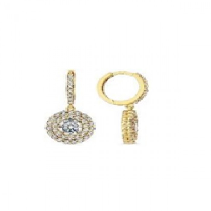 14 K Gold Zircon stone Earring 5,47 gr 