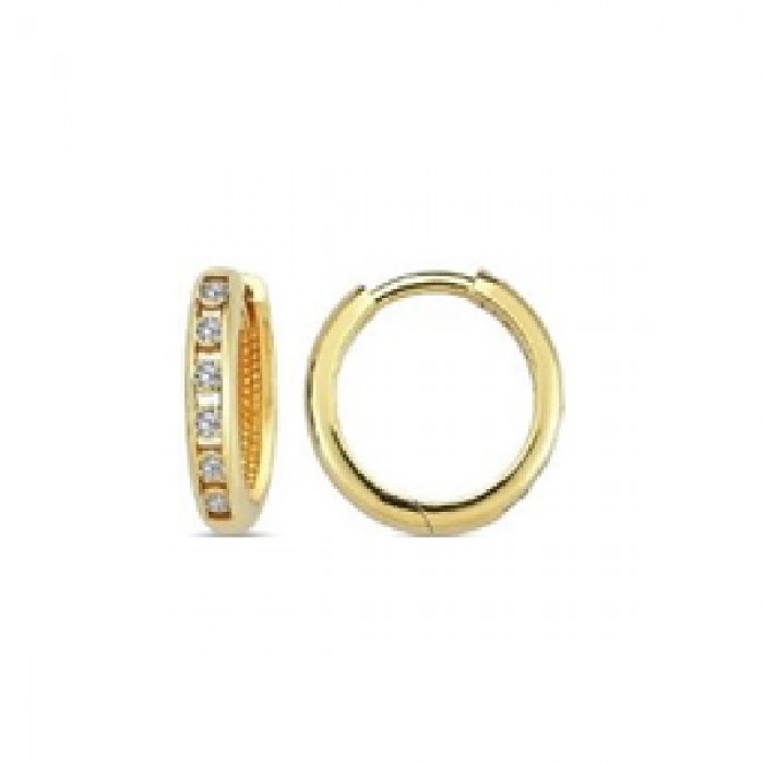 14 K Gold Zircon stone Earring 1,86 gr 