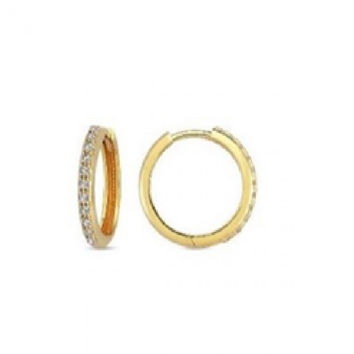 14 K Gold Zircon stone Earring 1,84 gr 