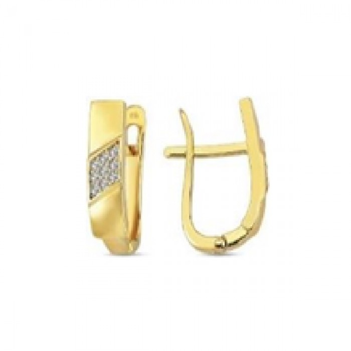 14 K Gold Zircon stone Earring 2,72 gr 