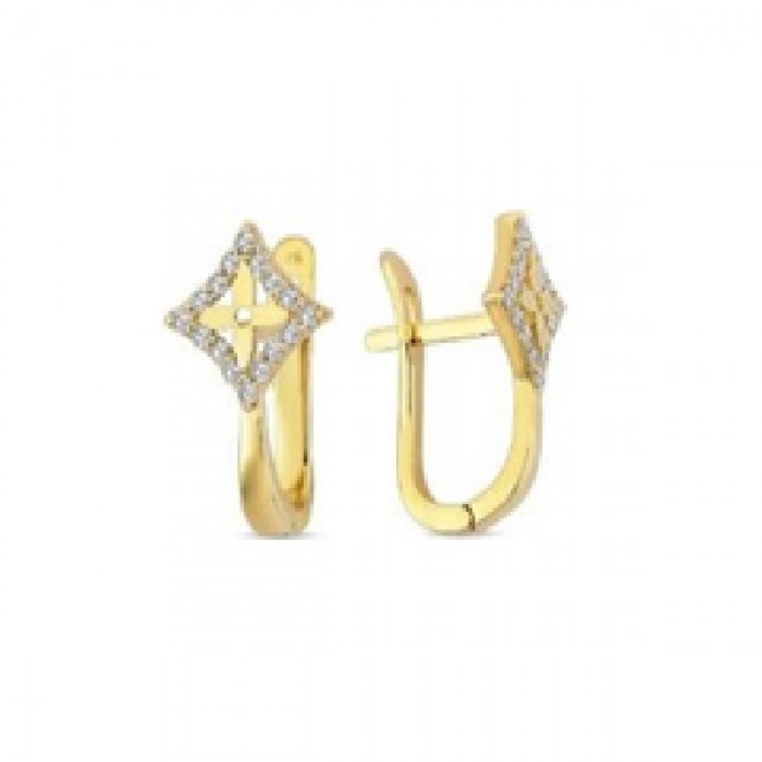 14 K Gold Zircon stone Earring 2,46 gr 