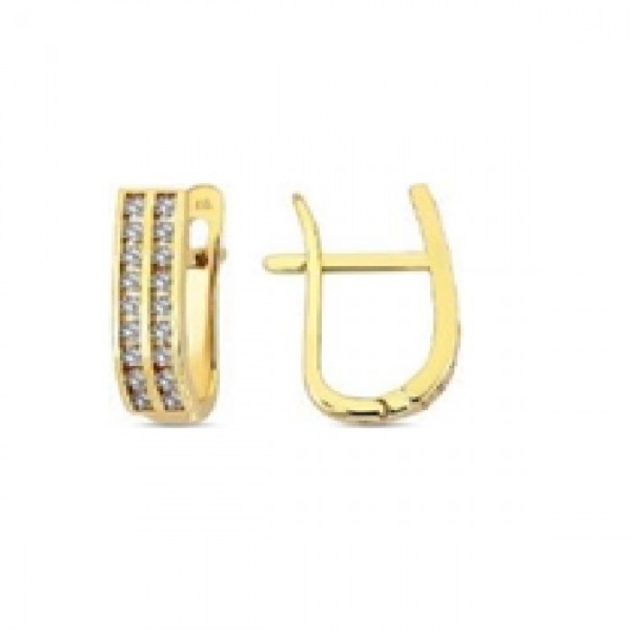 14 K Gold Zircon stone Earring 2,82 gr 