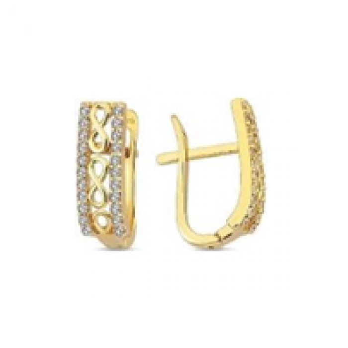 14 K Gold Zircon stone Earring 2,79 gr 