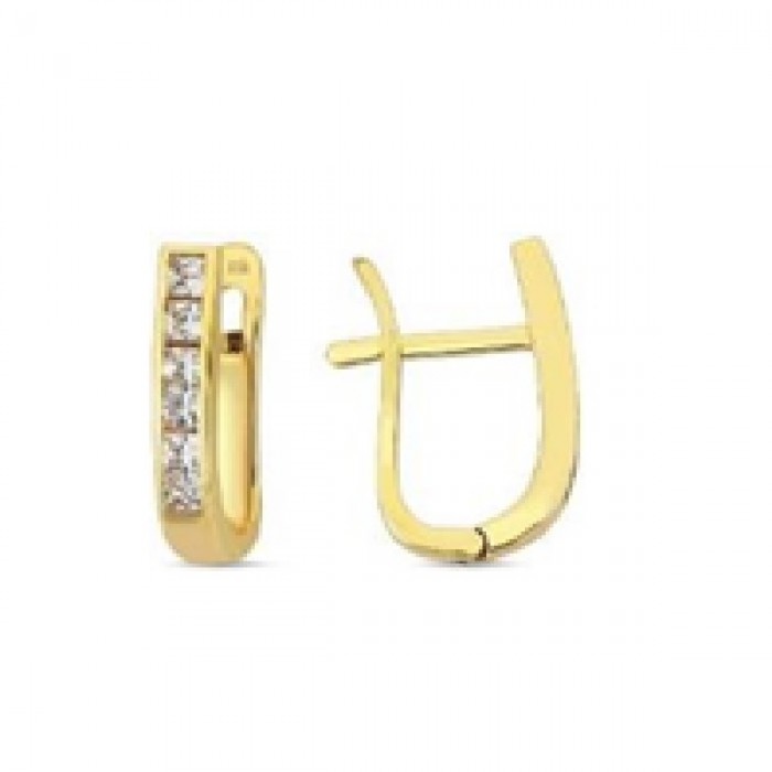 14 K Gold Zircon stone Earring 2,51 gr 