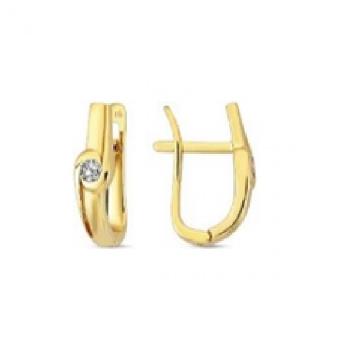 14 K Gold Zircon stone Earring 2,8 gr 