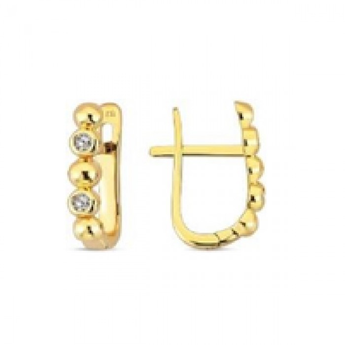 14 K Gold Zircon stone Earring 2,49 gr 