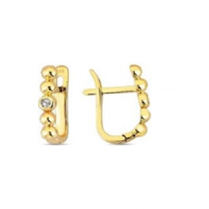 14 K Gold Zircon stone Earring 2,63 gr 