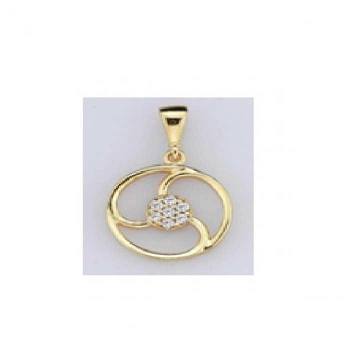  14K Gold Zircon stone Pendant 1,09 gr 