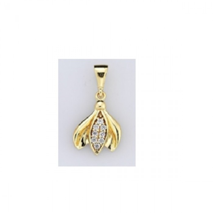  14K Gold Zircon stone Pendant 1,02 gr 