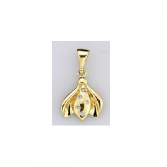  14K Gold Zircon stone Pendant 0,89 gr 