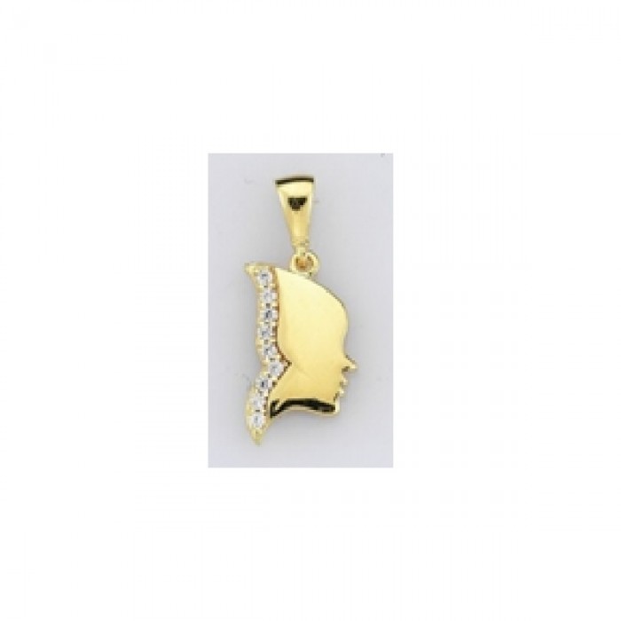  14K Gold Zircon stone Pendant 0,93 gr 