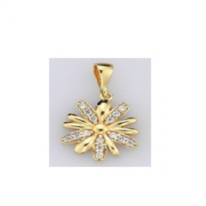  14K Gold Zircon stone Pendant 1,26 gr 