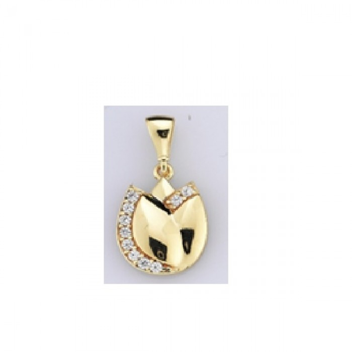  14K Gold Zircon stone Pendant 1,01 gr 