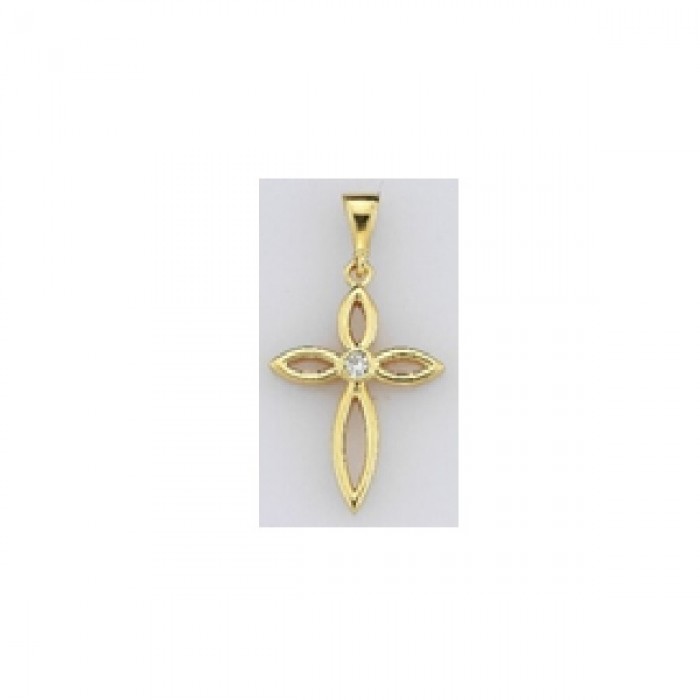  14K Gold Zircon stone Pendant 1,31 gr 