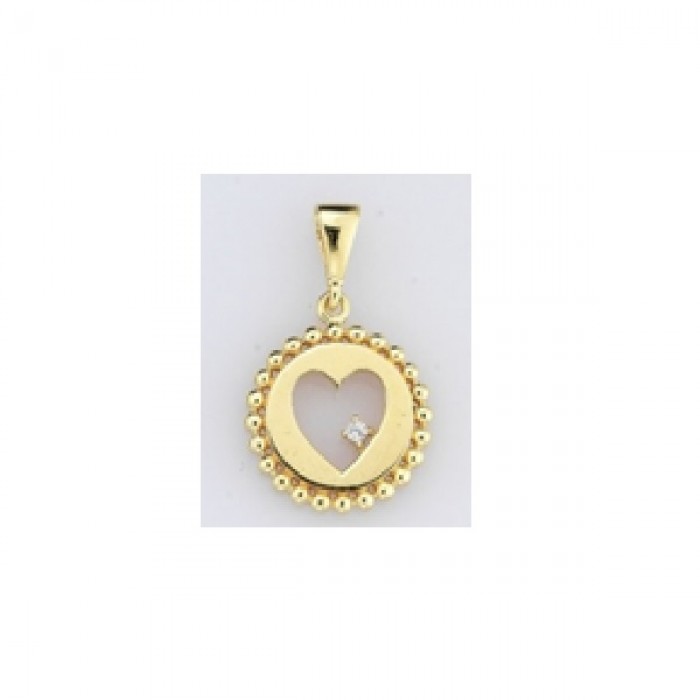  14K Gold Zircon stone Pendant 0,97 gr 