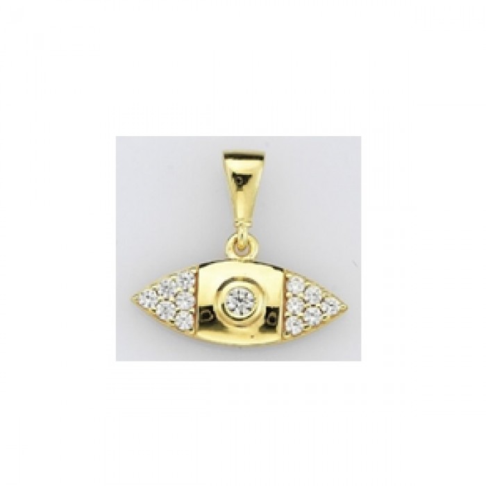  14K Gold Zircon stone Pendant 0,91 gr 