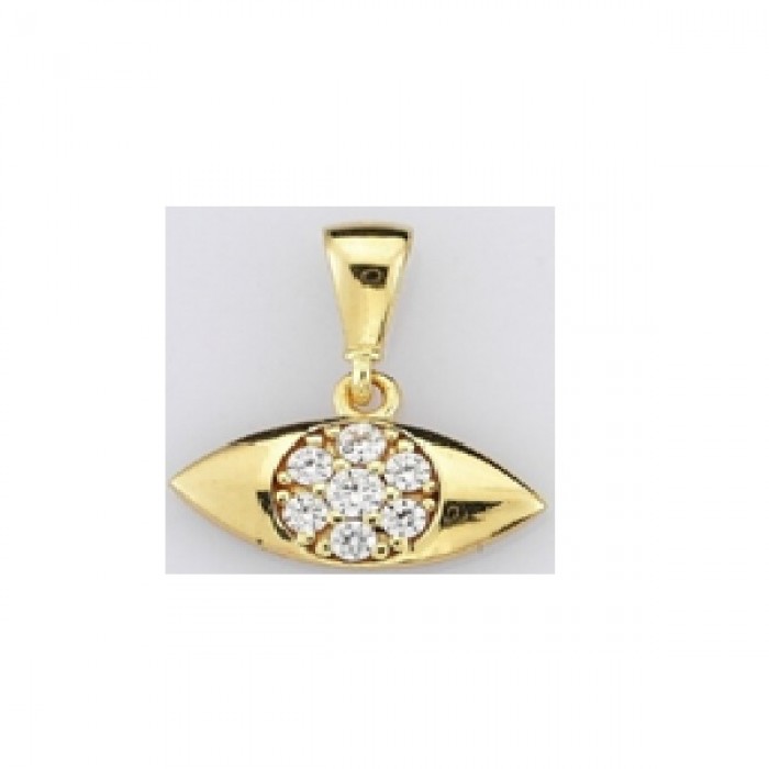  14K Gold Zircon stone Pendant 0,71 gr 