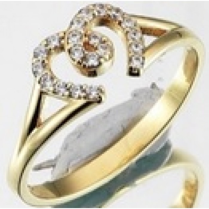  14K Gold Zircon stone Ring 1,85 gr 