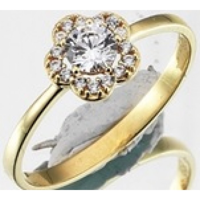  14K Gold Zircon stone Ring 1,62 gr 