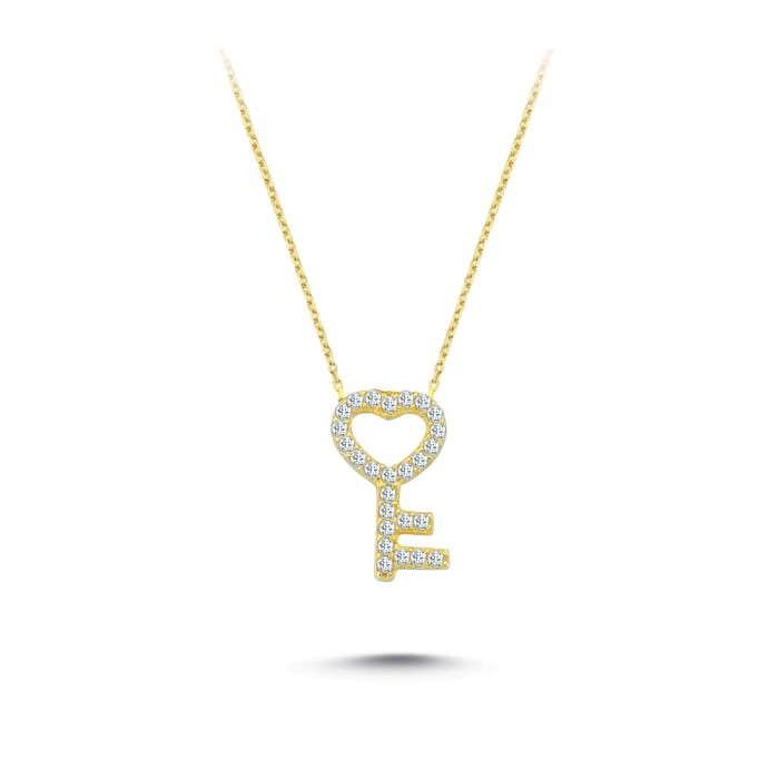  Gold Zircon Stone Necklace 1,6224 gr 