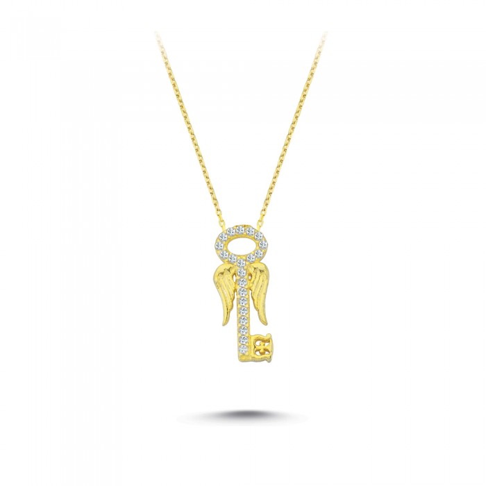  Gold Zircon Stone Necklace 1,824 gr 