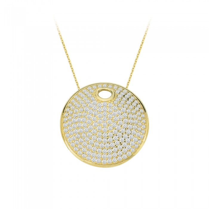  Gold Zircon Stone Necklace 5,3952 gr 