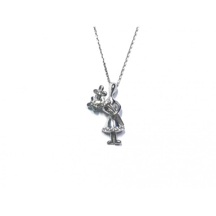 Silver    necklace    with    pendant                                     MLK139-925K