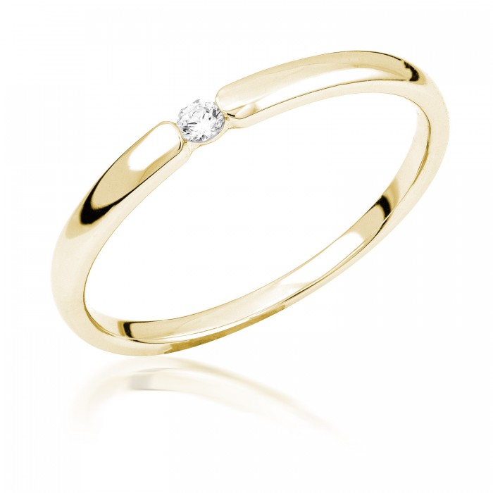  14K Yellow Gold Engagement  Ring with diamond 0,15 ct