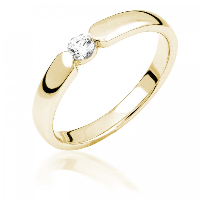  14K Yellow Gold Engagement  Ring with diamond 0,3 ct