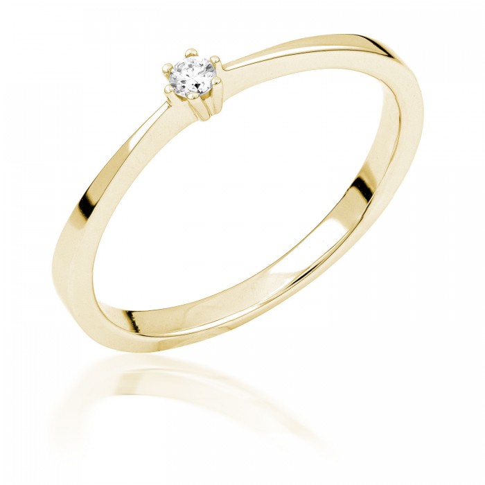  14K Yellow Gold Engagement  Ring with diamond 0,05 ct