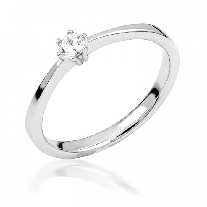  14K White Gold Engagement  Ring with diamond 0,2 ct