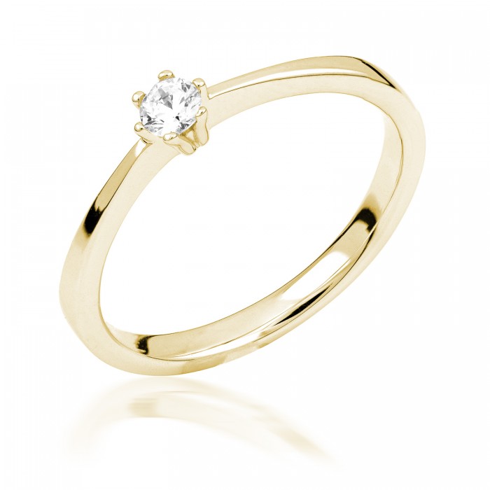  14K Yellow Gold Engagement  Ring with diamond 0,25 ct