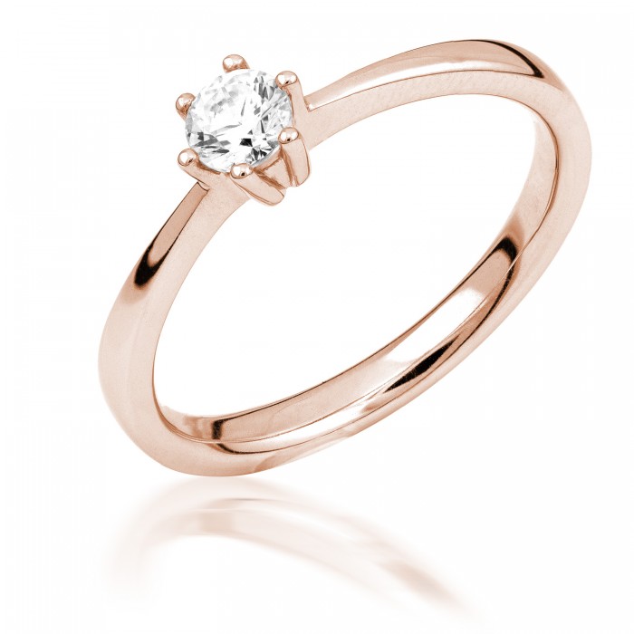  14K Rose Gold Engagement  Ring with diamond 0,4 ct