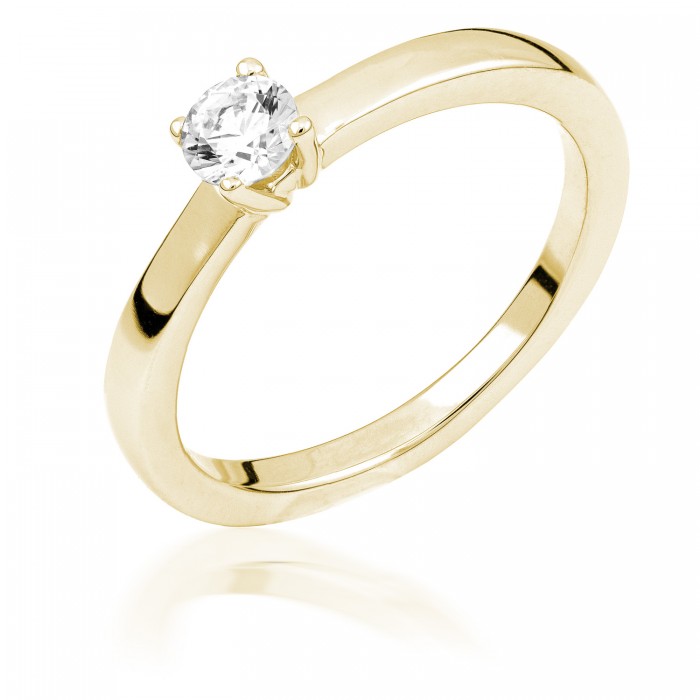  14K Yellow Gold Engagement  Ring with diamond 0,4 ct