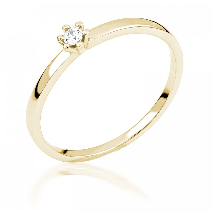 14K Yellow Gold Engagement  Ring with diamond 0,05 ct