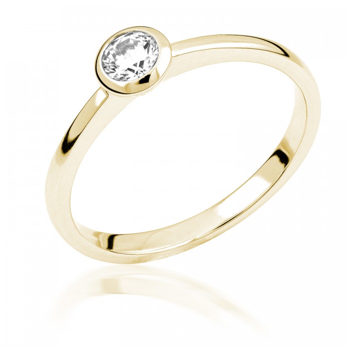  14K Yellow Gold Engagement  Ring with diamond 0,4 ct