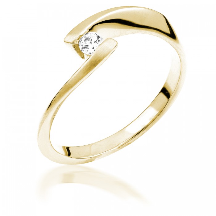  14K Yellow Gold Engagement  Ring with diamond 0,4 ct